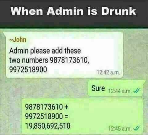 When admin is drunk